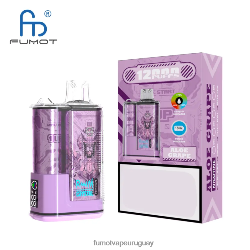 Fumot Crystal áloe uva Caja de vapeo desechable 12000 - 20ml (1 pieza) T2JJRR252 Fumot vape review
