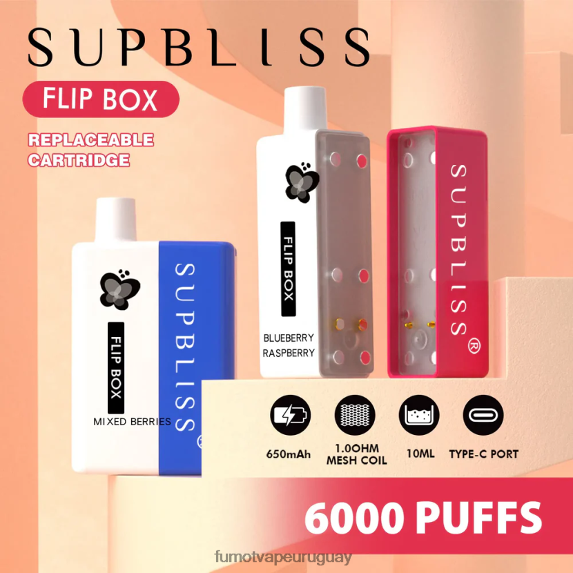 Fumot Supbliss Flip menta fresca kit de vapeo reemplazable box 6000 - 10ml (1 pieza) T2JJRR335 Fumot discount code