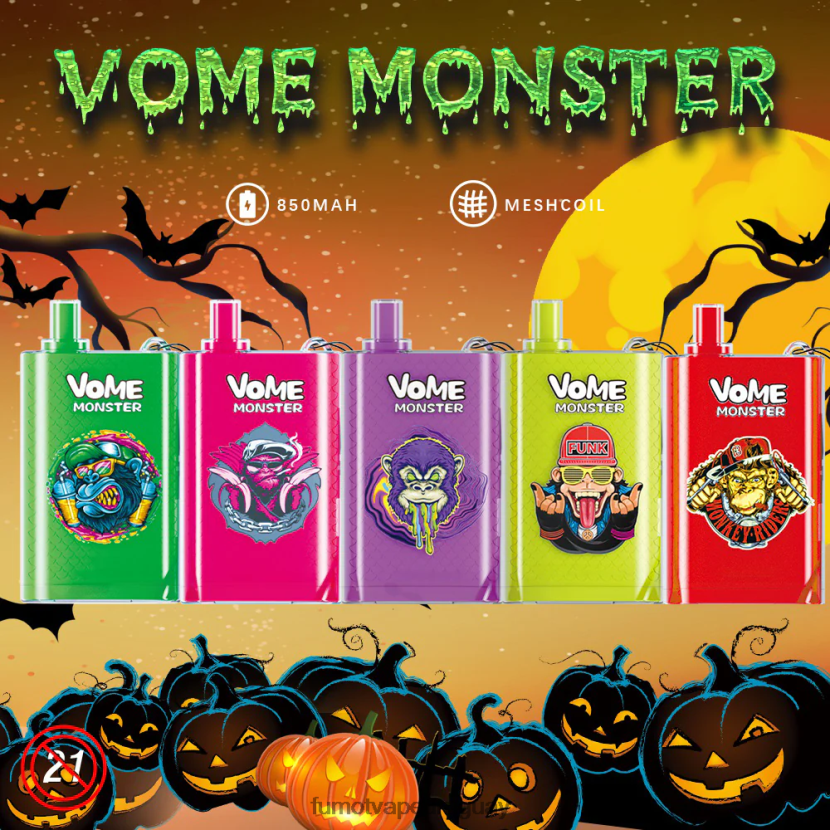 Fumot Vome Monster hielo de uva Dispositivo de vapeo desechable 10000 - 20 ml (1 pieza) T2JJRR429 Fumot vape sabores