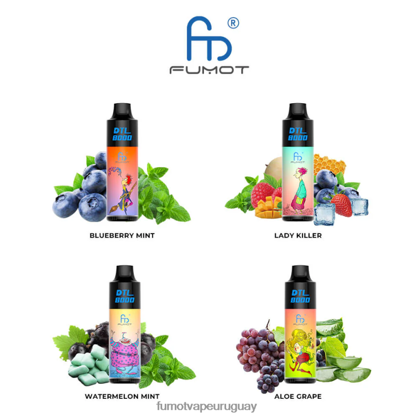 Fumot DTL áloe uva Pluma vaporizador desechable 8000 - 16 ml (1 pieza) T2JJRR413 vaporizador Fumot