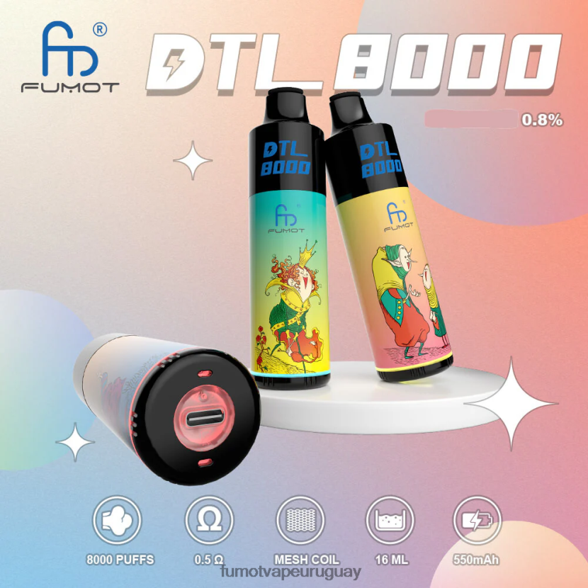 Fumot DTL áloe uva Pluma vaporizador desechable 8000 - 16 ml (1 pieza) T2JJRR413 vaporizador Fumot