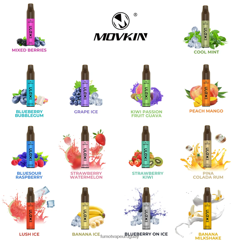 Fumot Movkin Ulax sandia fresa Vape desechable 6800, bobina de cerámica - 8 ml (1 pieza) T2JJRR329 Fumot vape sabores