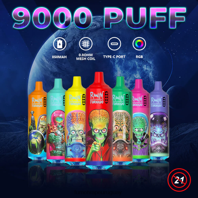 Fumot Tornado áloe uva Pluma vaporizador desechable 9000 - 18 ml (1 pieza) T2JJRR12 Fumot vape review